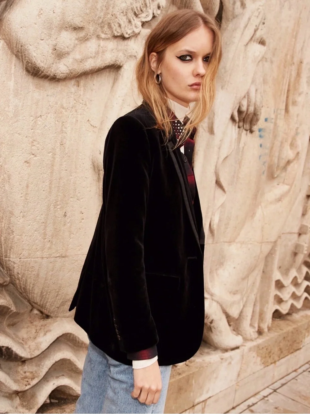 The Kooples Paris Stretch Velvet Blazer